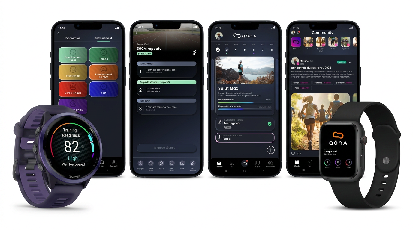 Qöna sur smartphones et montres connectées